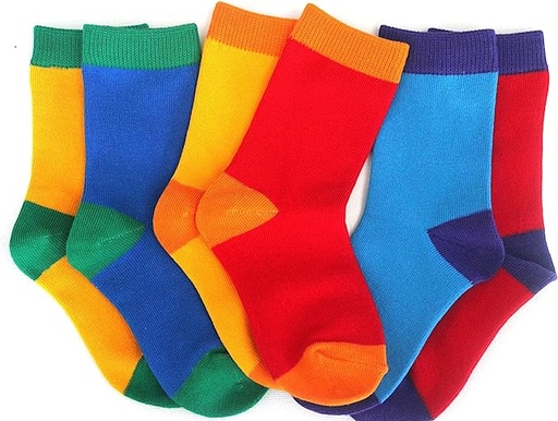 [MCS5-N-TY-ZAM] Multi Colored Socks for Kids (5 sets per pack)